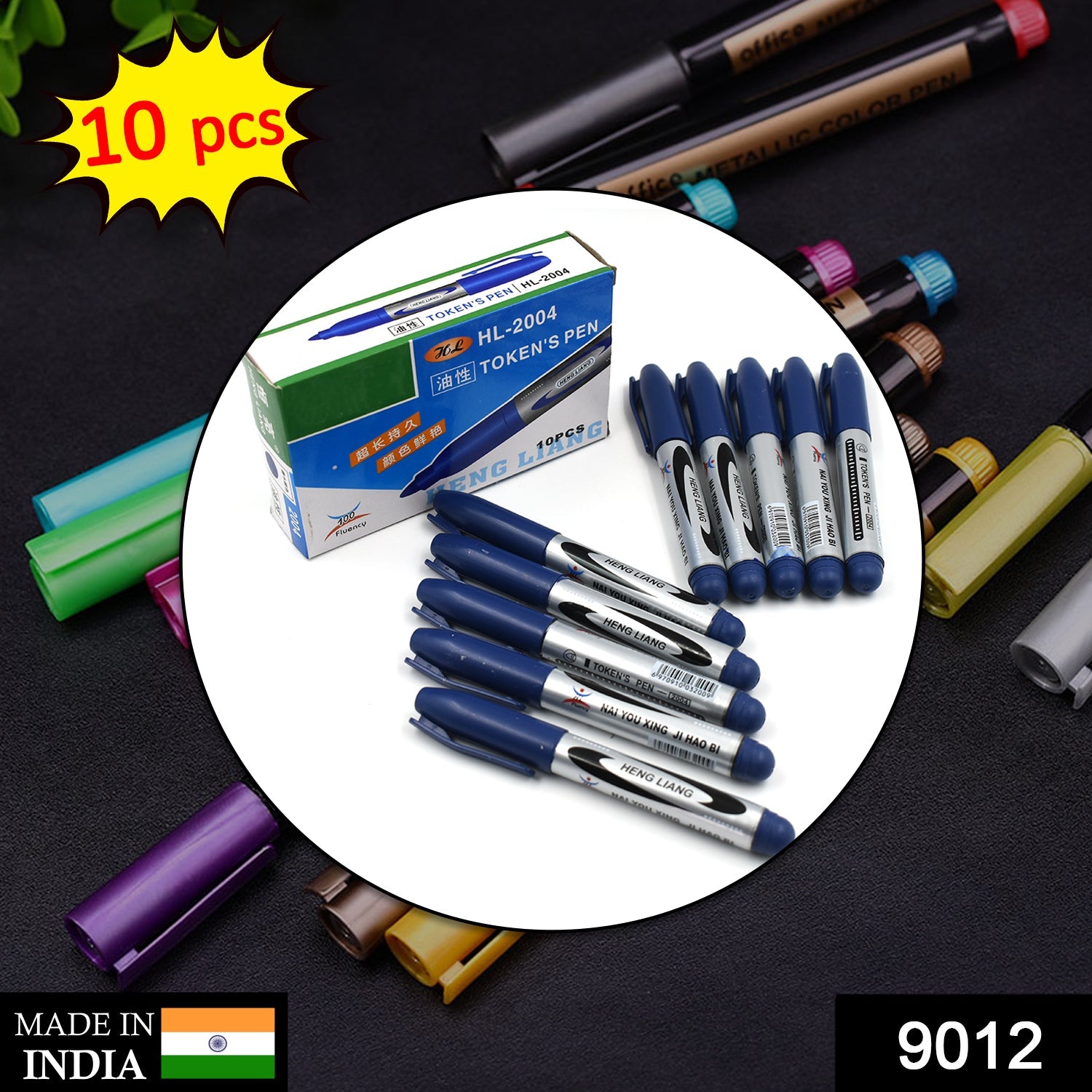 9012 10Pc Blue Marker and pen used in studies and teaching white boards in schools and institutes for students. 9012 10Pc Blue Marker and pen used in studies and teaching white boards in schools and institutes for students.